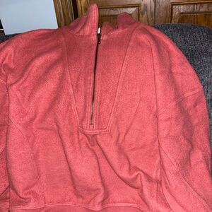 Women’s Stylish Zip-Up Sweater in Coral